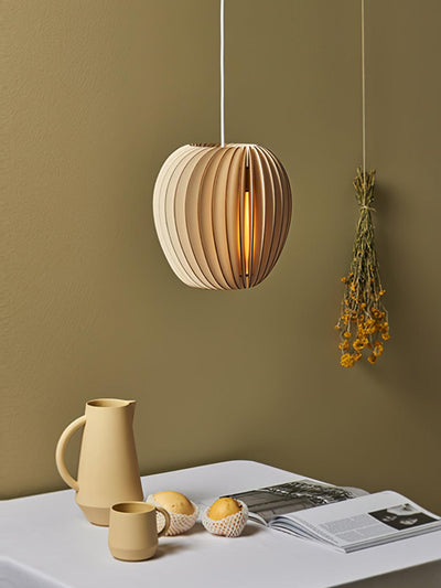Jior Elegance Unique Orb Wooden Pendant Lamp