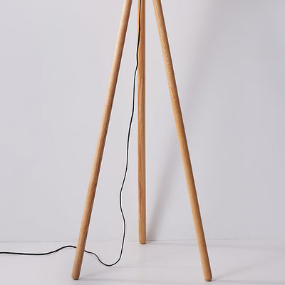 Zetalyre Wooden Tripod Floor Lamp