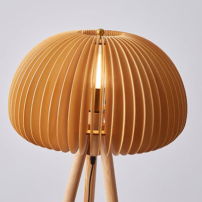 Zetalyre Wooden Tripod Floor Lamp