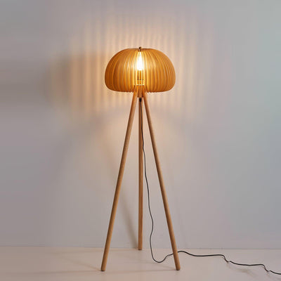 Zetalyre Wooden Tripod Floor Lamp