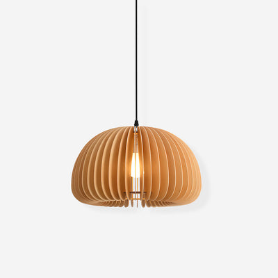 Doren Pendant Lamp Wood Pumpkin Dome Nordic