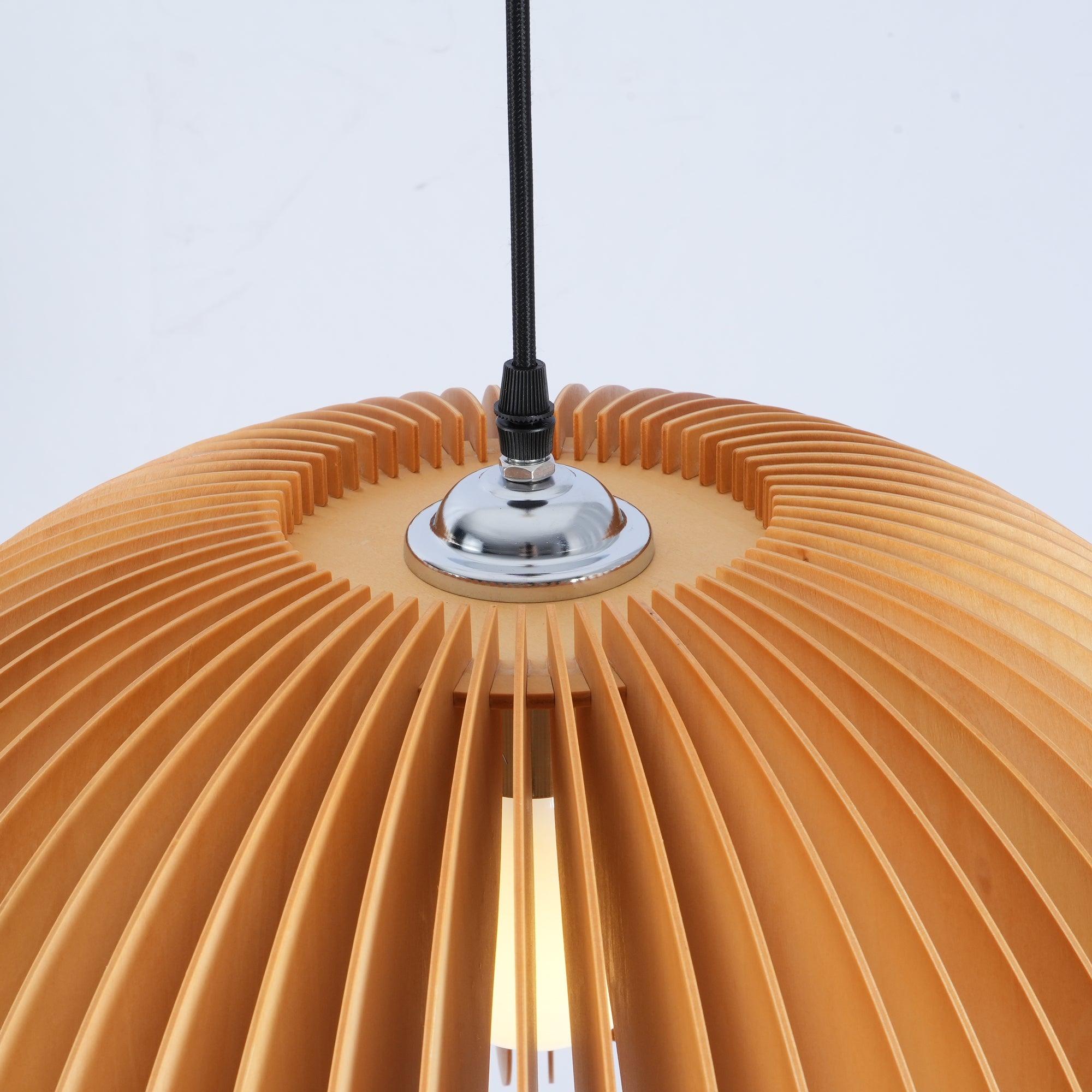 Doren Pendant Lamp Wood Pumpkin Dome Nordic