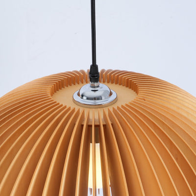 Doren Pendant Lamp Wood Pumpkin Dome Nordic