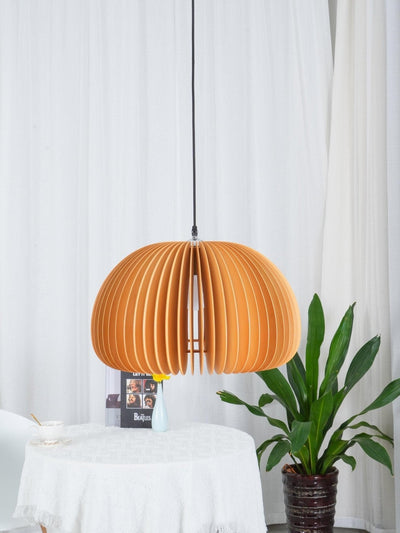 Doren Pendant Lamp Wood Pumpkin Dome Nordic