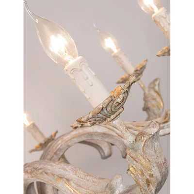 Vovynan Luxury Roman Column Wooden Chandelier - Neutral Decor