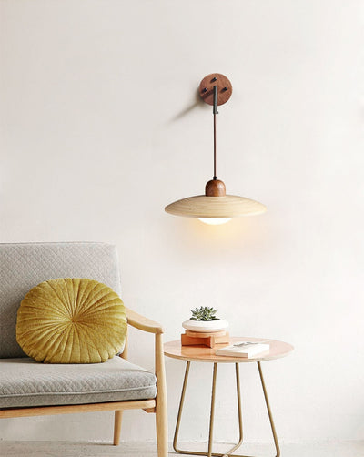 Sylaaria Wooden Saucer Wall Sconce