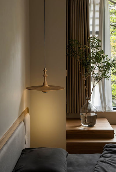 Spindle Wooden Spin Pendant Light