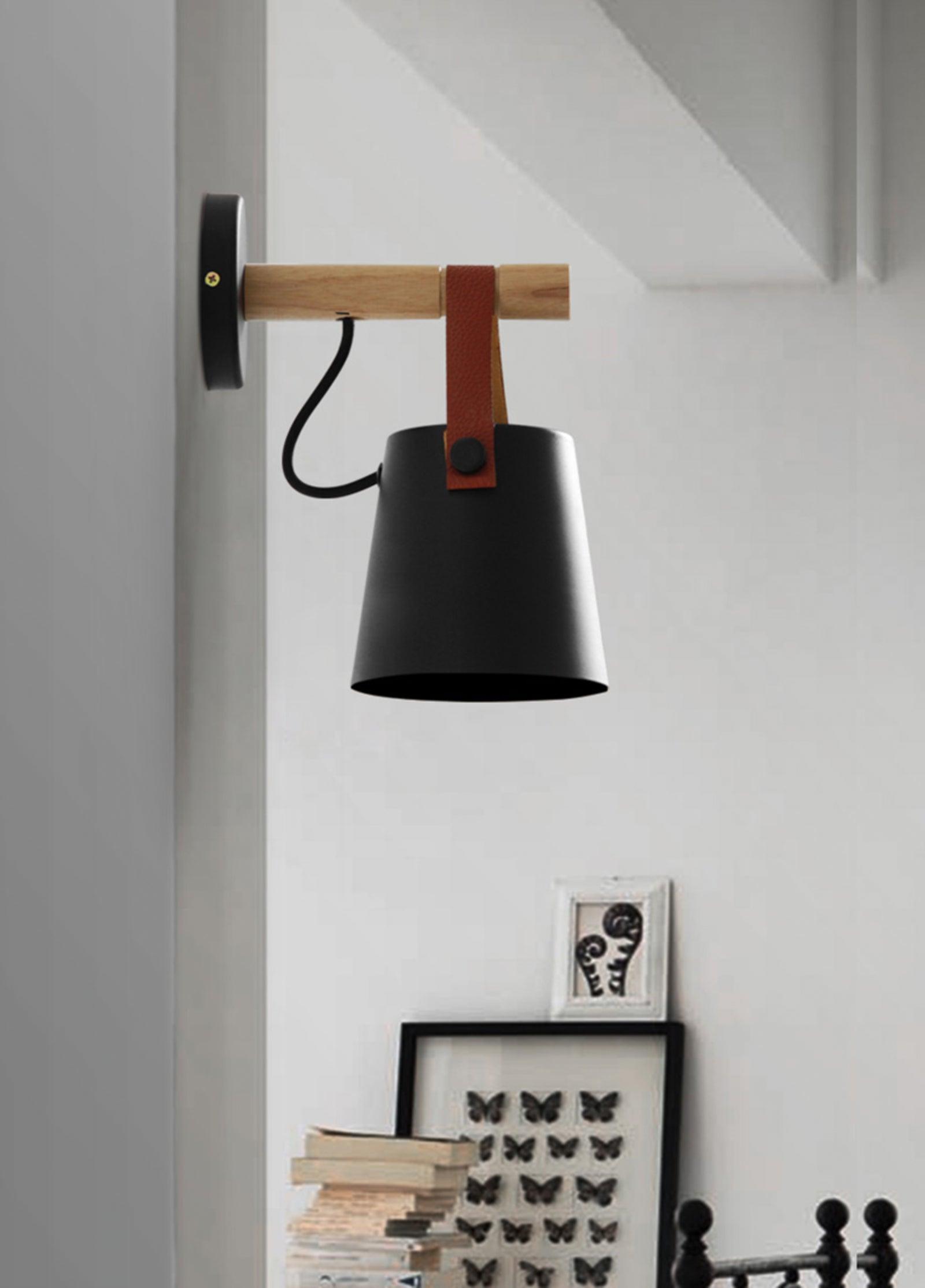 Virixon Wood Leather Wall Lamp