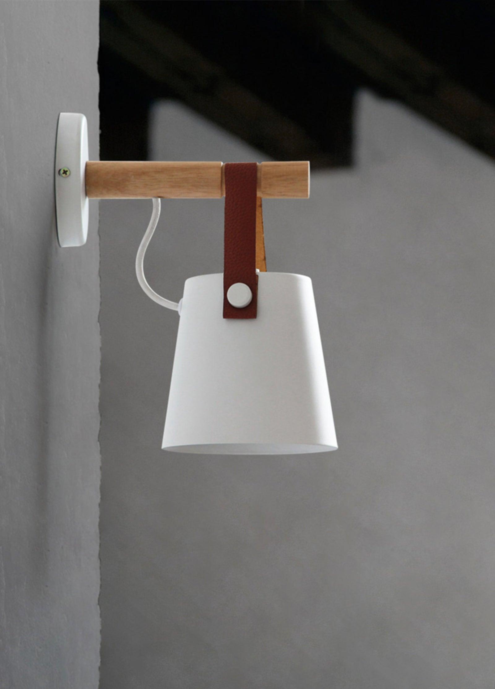 Virixon Wood Leather Wall Lamp