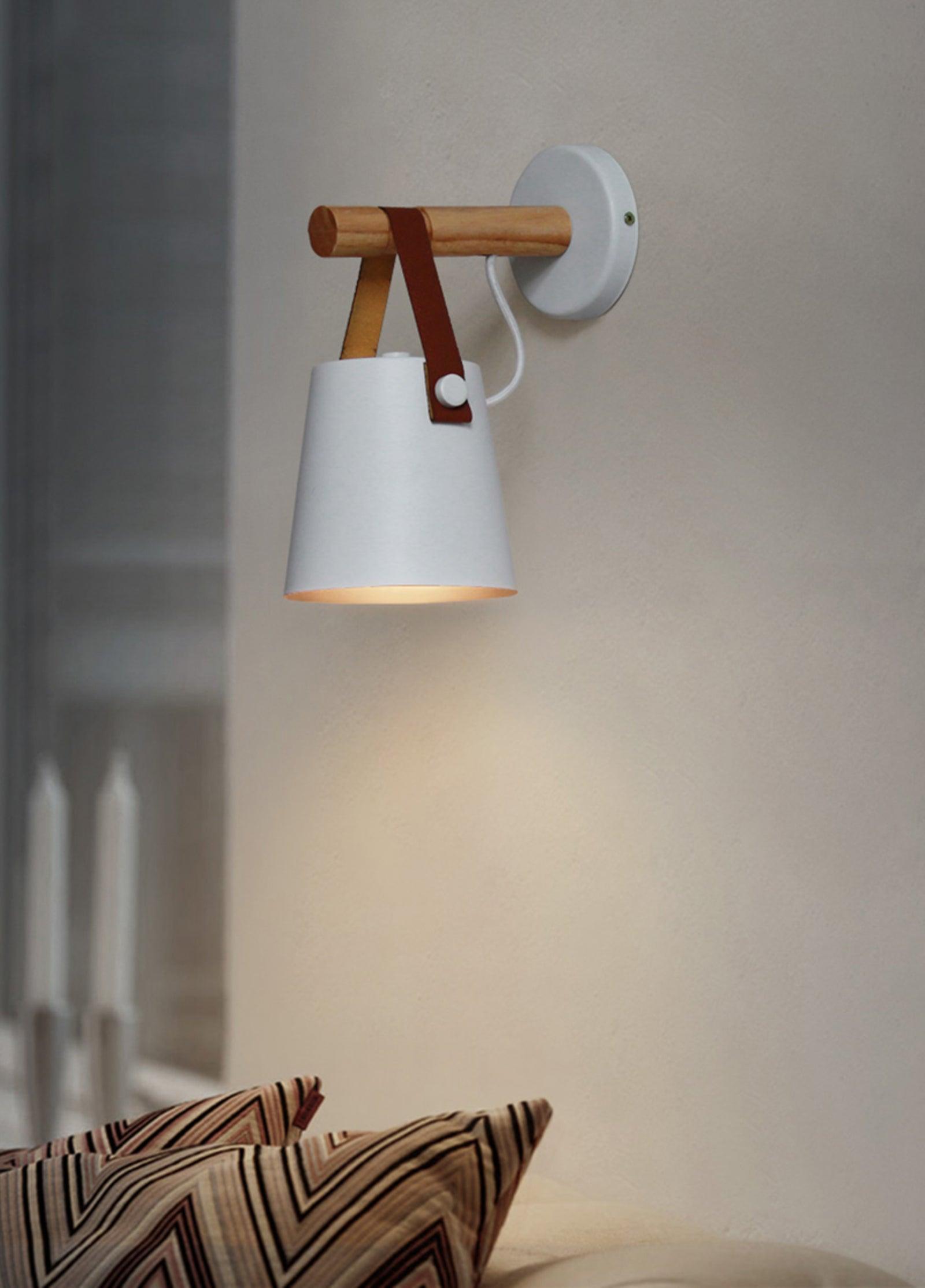 Virixon Wood Leather Wall Lamp