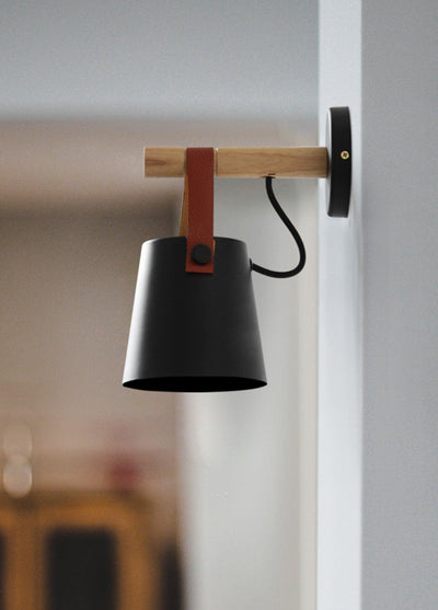 Virixon Wood Leather Wall Lamp