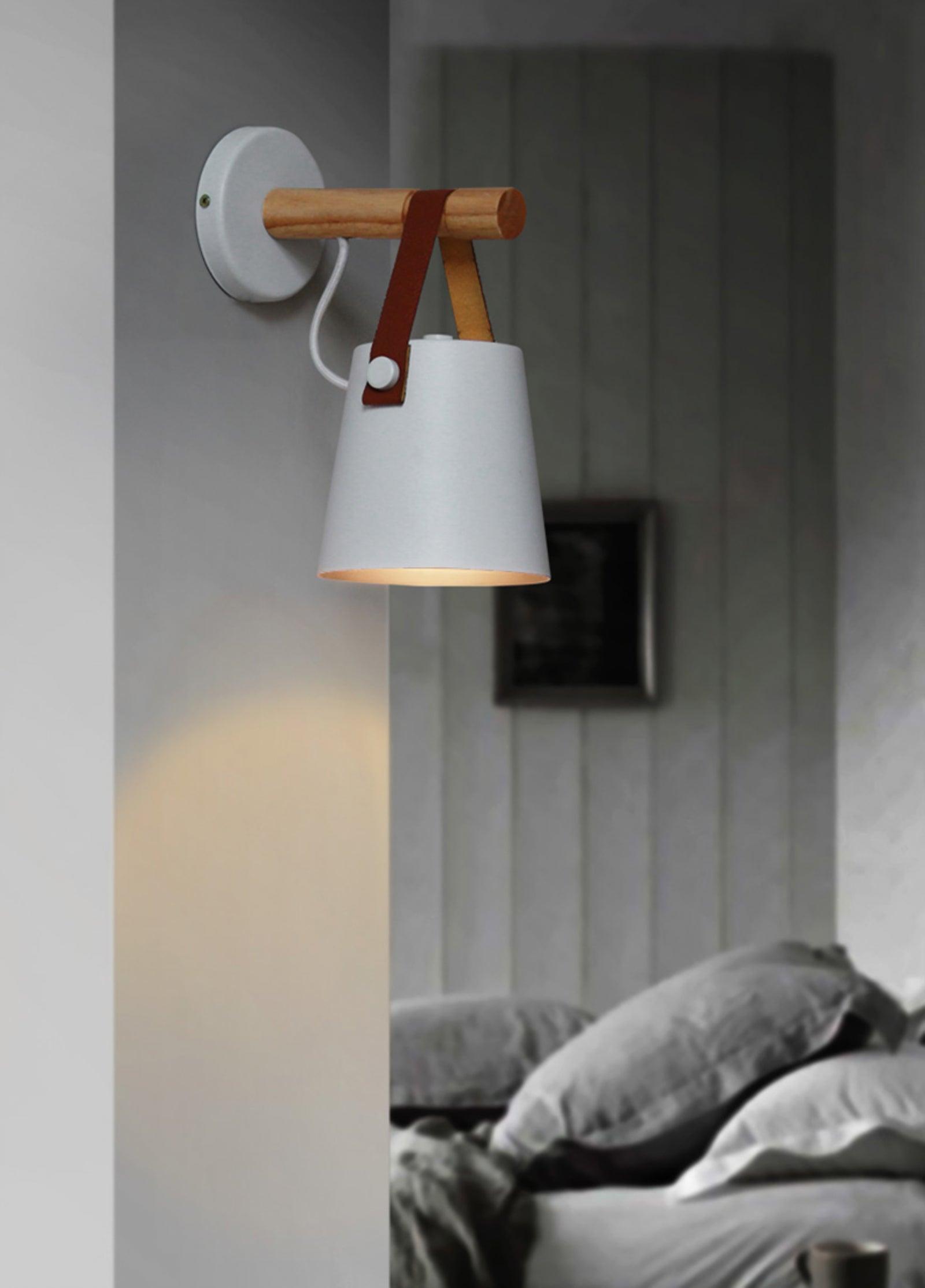 Virixon Wood Leather Wall Lamp