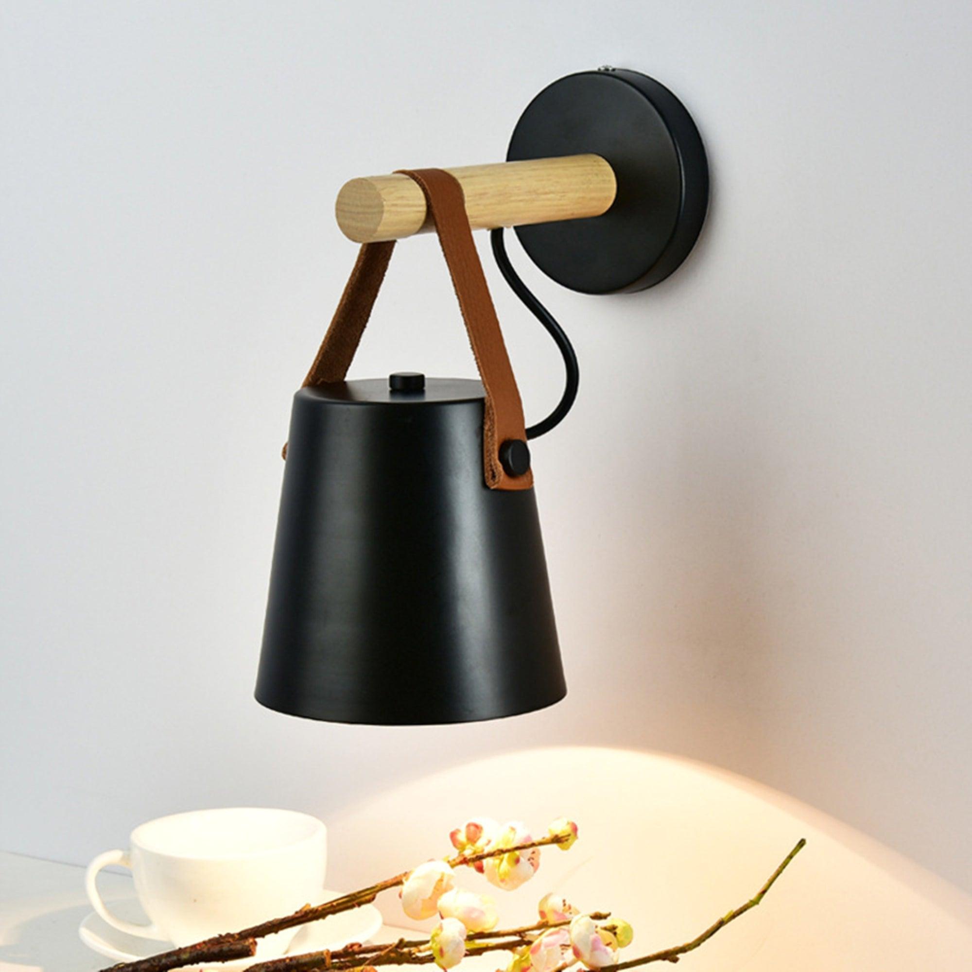 Virixon Wood Leather Wall Lamp