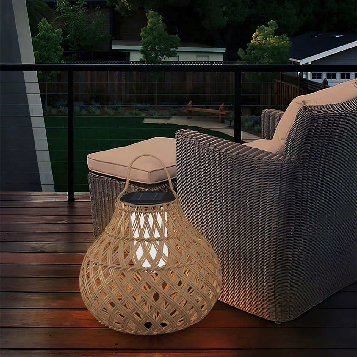 Isenor Woven Sphere Lantern Outdoor Lamp