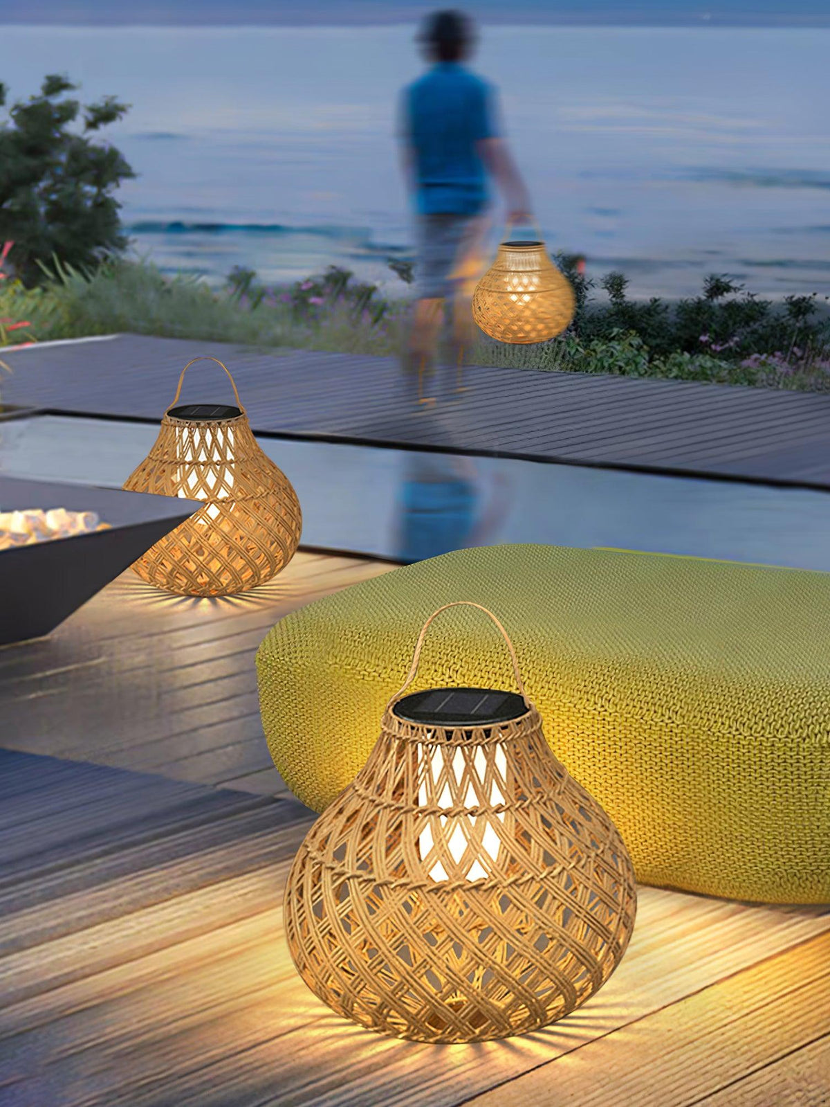 Isenor Woven Sphere Lantern Outdoor Lamp