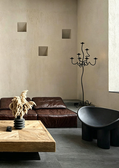 Hand Forged Iron Floor Candelabra