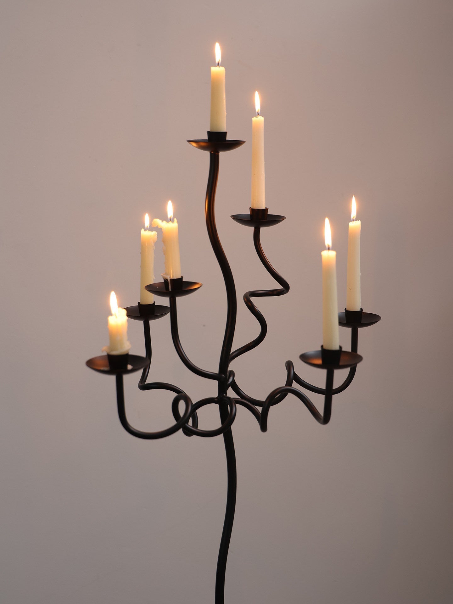 Hand Forged Iron Floor Candelabra
