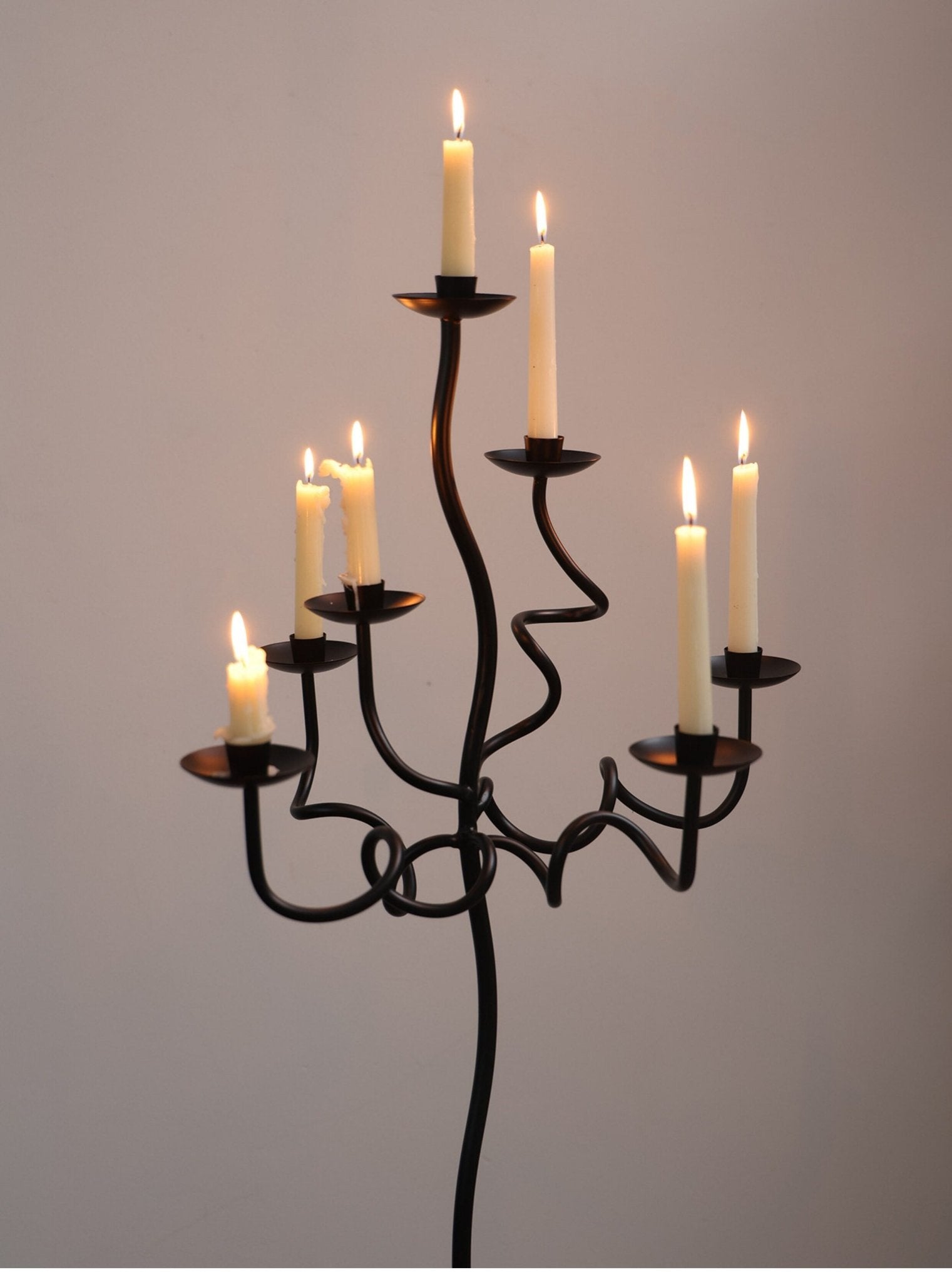 Hand Forged Iron Floor Candelabra