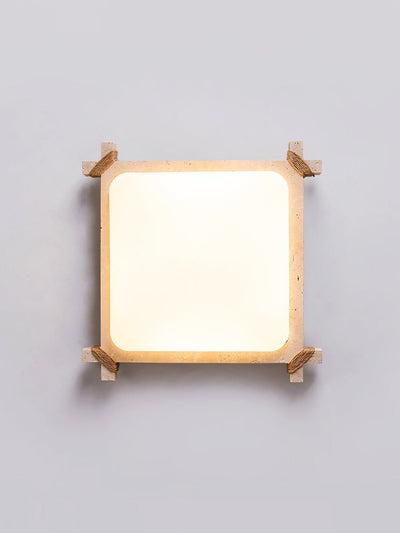 Arlo Square Yellow Travertine Ceiling Lamp