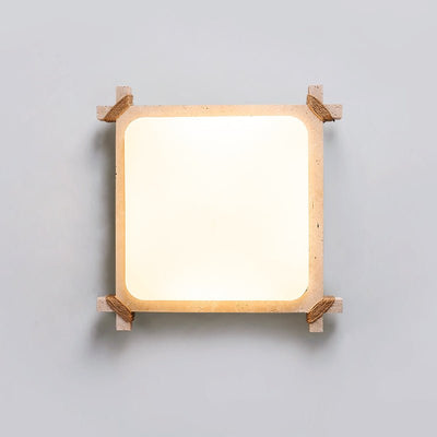 Arlo Square Yellow Travertine Ceiling Lamp