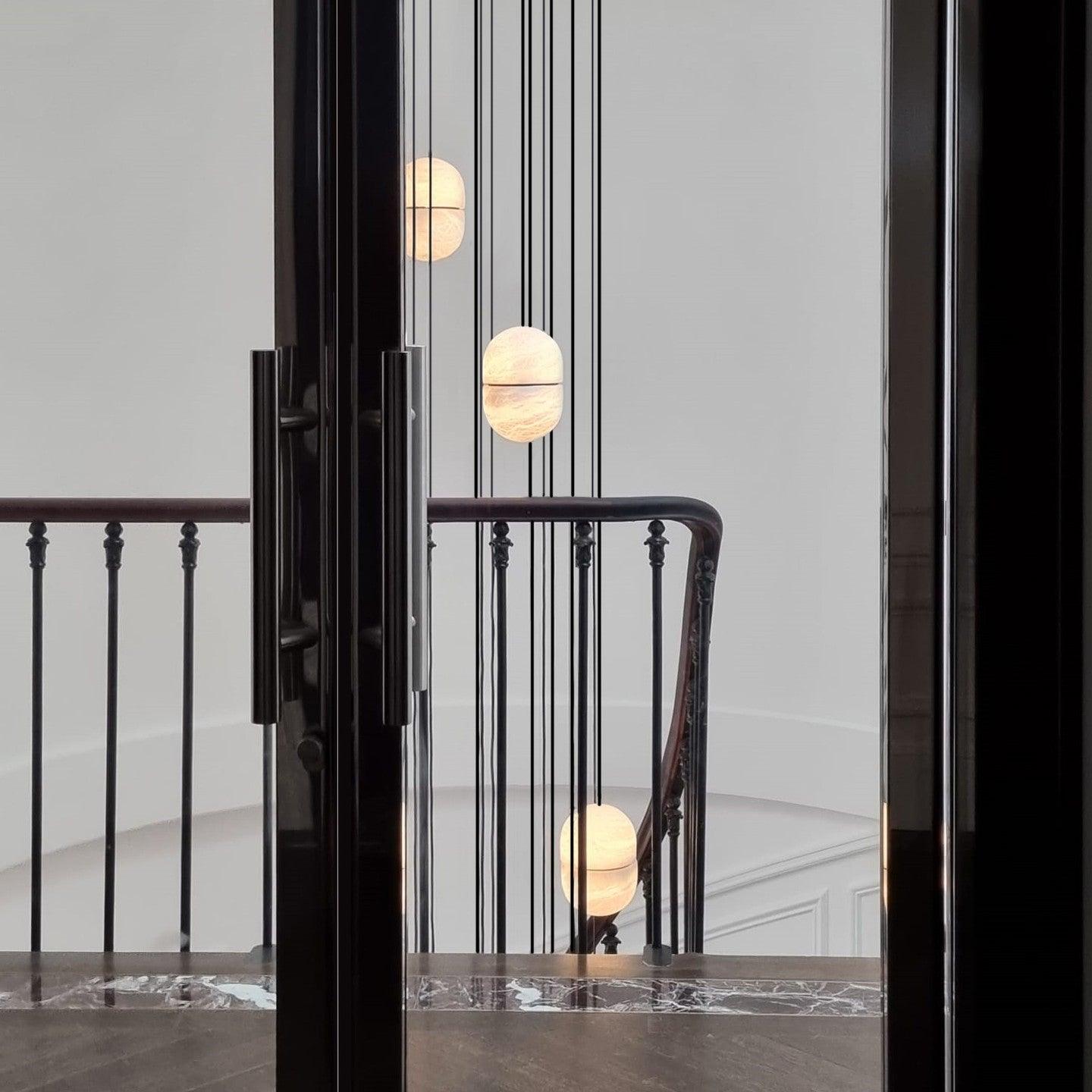 Satatr Alabaster Pendant Light Capsule-shaped