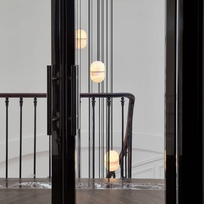 Satatr Alabaster Pendant Light Capsule-shaped