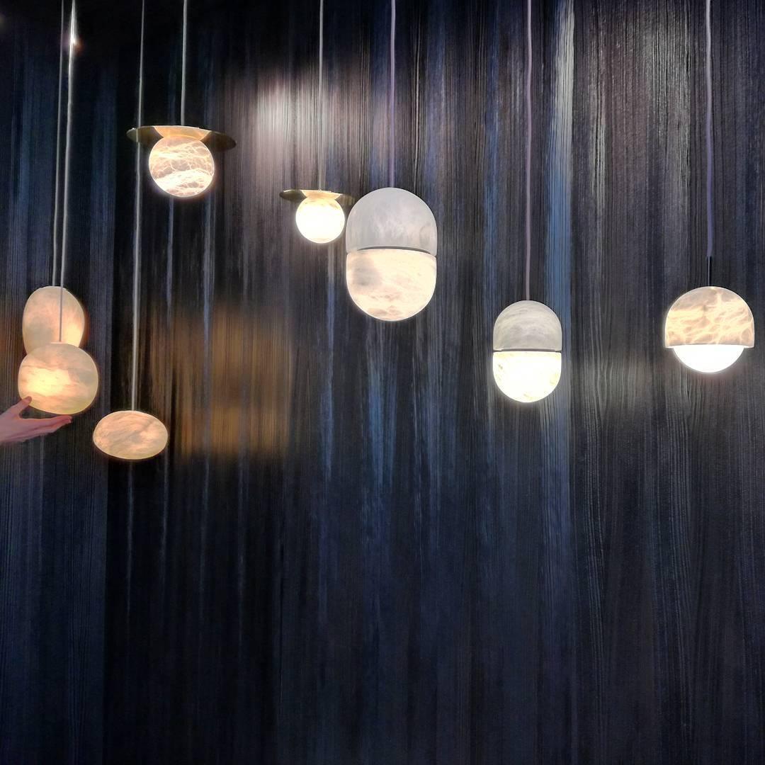 Satatr Alabaster Pendant Light Capsule-shaped