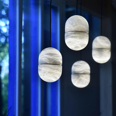 Satatr Alabaster Pendant Light Capsule-shaped