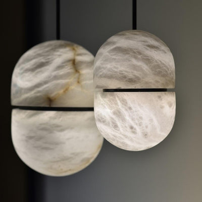 Satatr Alabaster Pendant Light Capsule-shaped