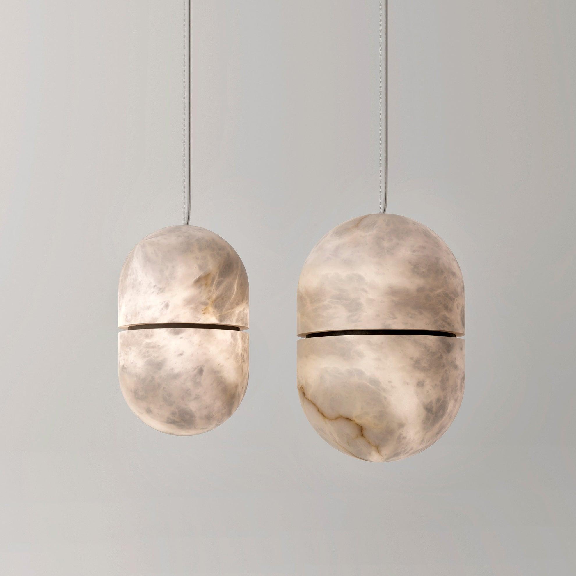 Satatr Alabaster Pendant Light Capsule-shaped