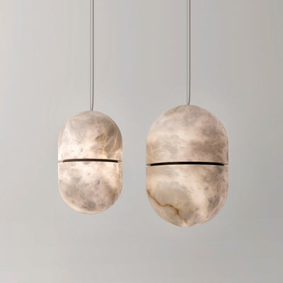 Satatr Alabaster Pendant Light Capsule-shaped