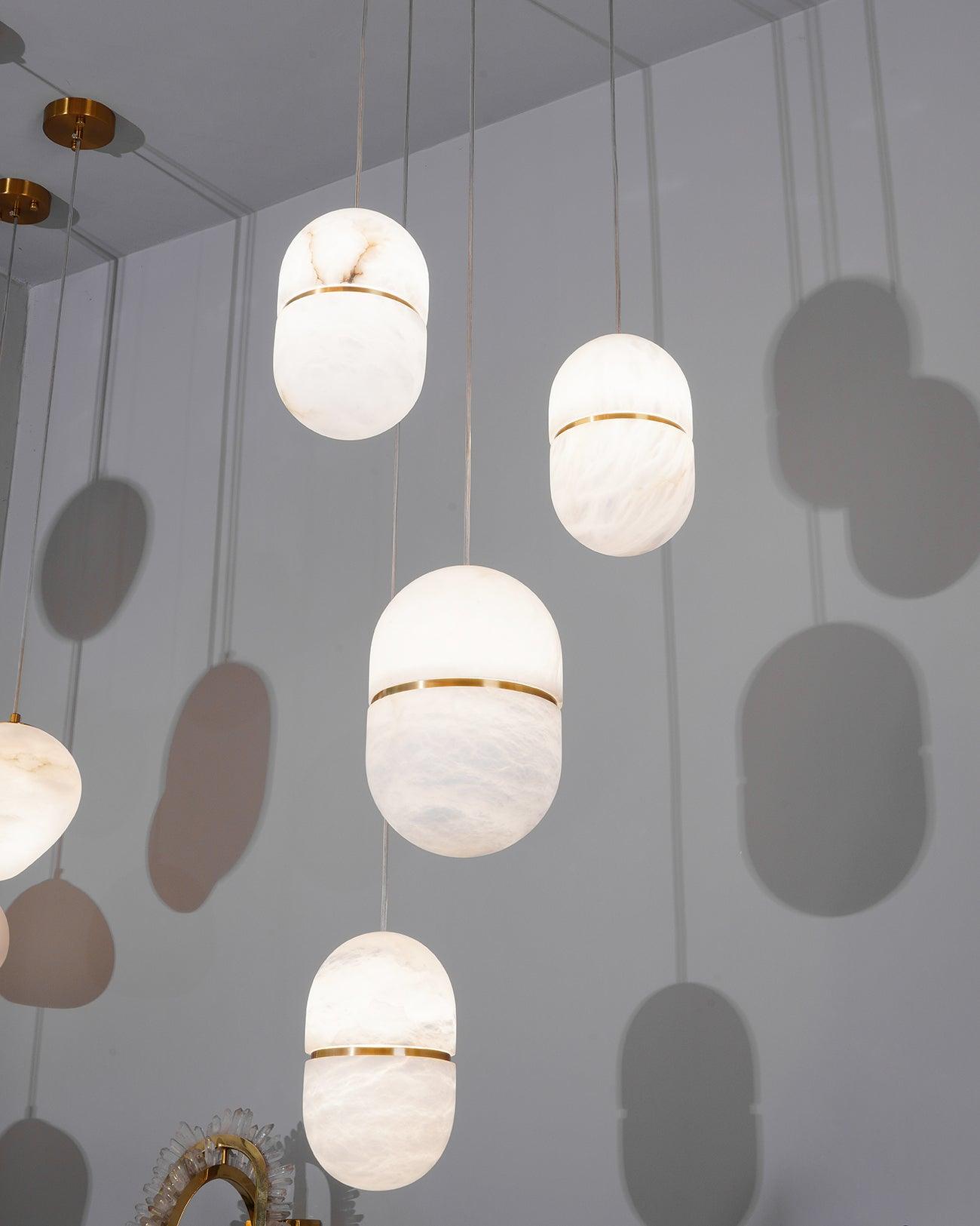 Satatr Alabaster Pendant Light Capsule-shaped