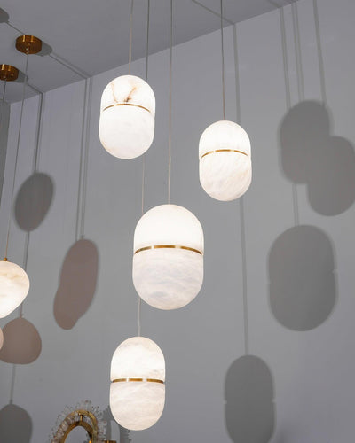 Satatr Alabaster Pendant Light Capsule-shaped