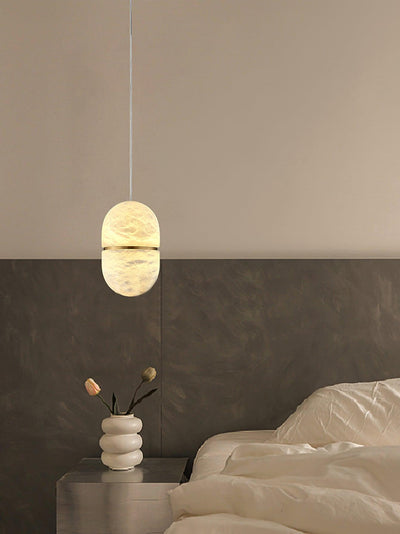 Satatr Alabaster Pendant Light Capsule-shaped
