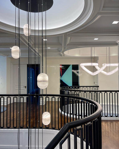 Satatr Alabaster Pendant Light Capsule-shaped