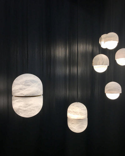 Satatr Alabaster Pendant Light Capsule-shaped