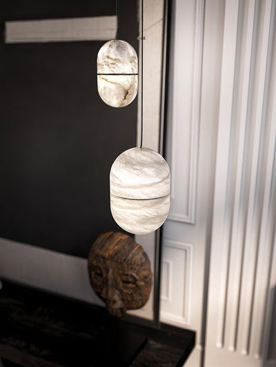 Satatr Alabaster Pendant Light Capsule-shaped