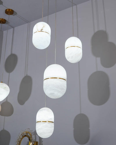 Satatr Alabaster Pendant Light Capsule-shaped