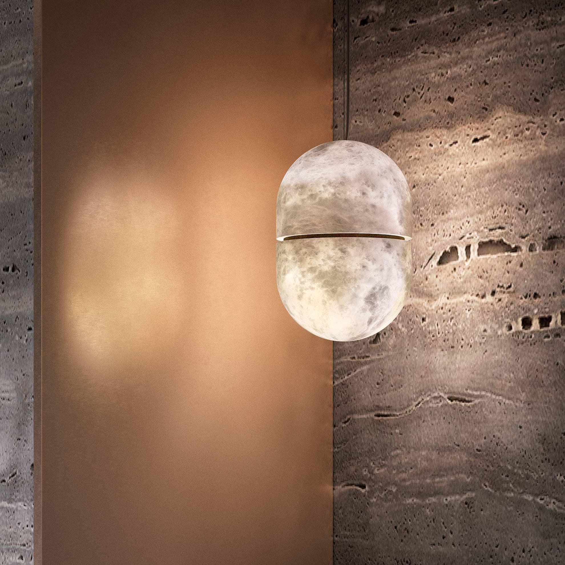 Satatr Alabaster Pendant Light Capsule-shaped