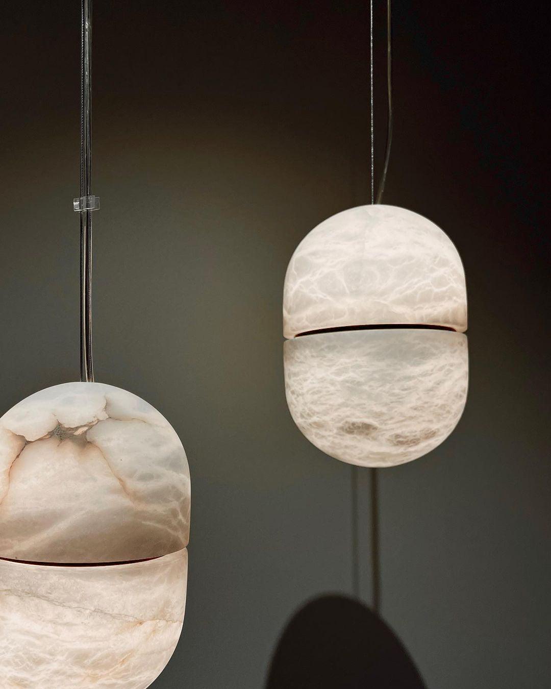 Satatr Alabaster Pendant Light Capsule-shaped