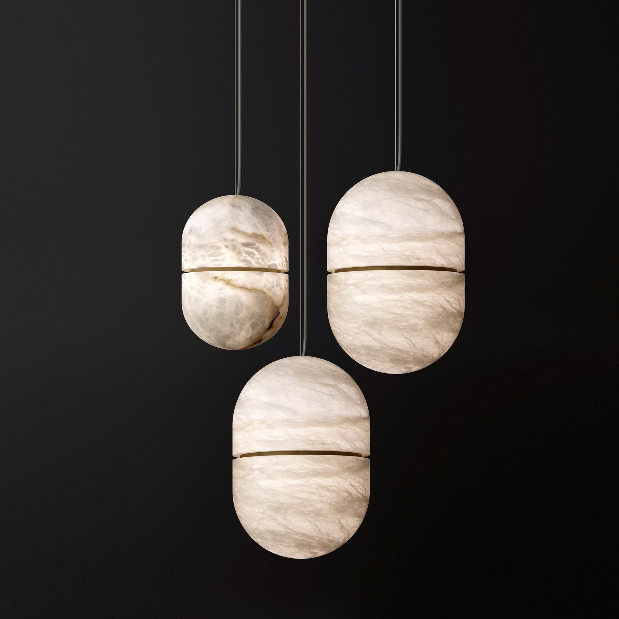 Satatr Alabaster Pendant Light Capsule-shaped