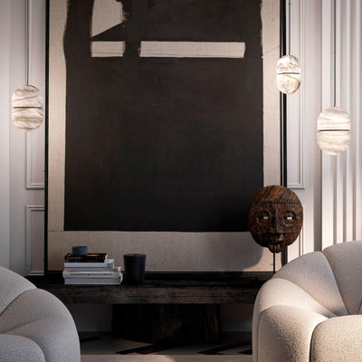 Satatr Alabaster Pendant Light Capsule-shaped