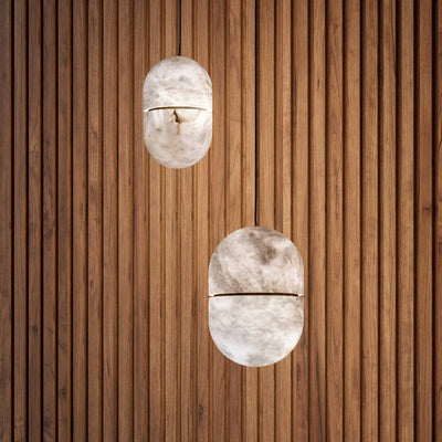 Satatr Alabaster Pendant Light Capsule-shaped