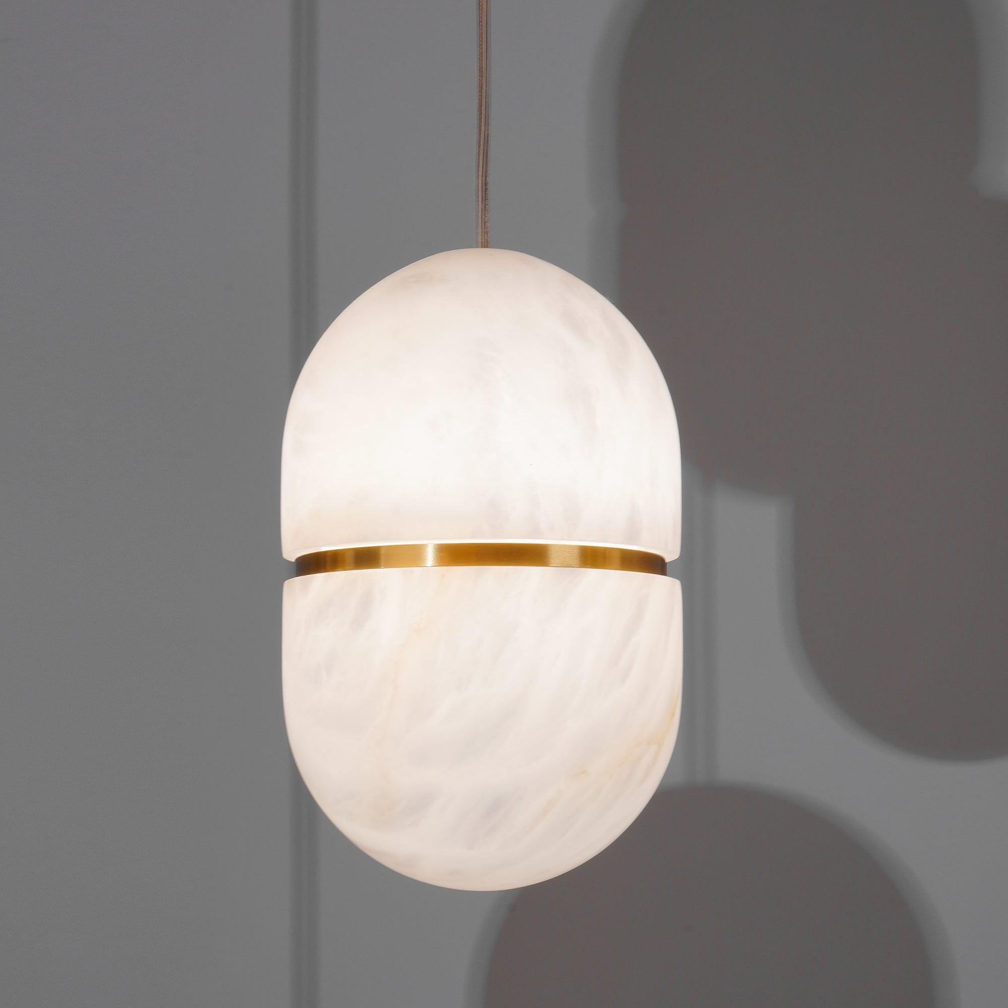 Satatr Alabaster Pendant Light Capsule-shaped