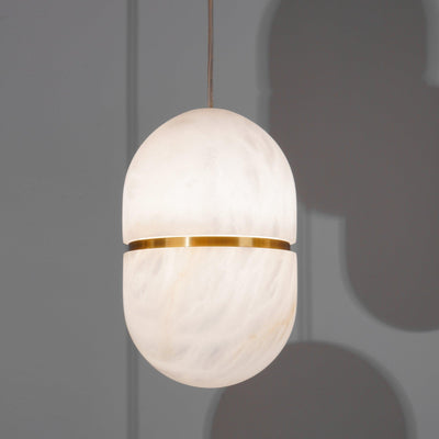 Satatr Alabaster Pendant Light Capsule-shaped