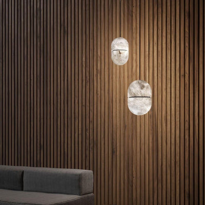 Satatr Alabaster Pendant Light Capsule-shaped