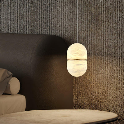 Satatr Alabaster Pendant Light Capsule-shaped