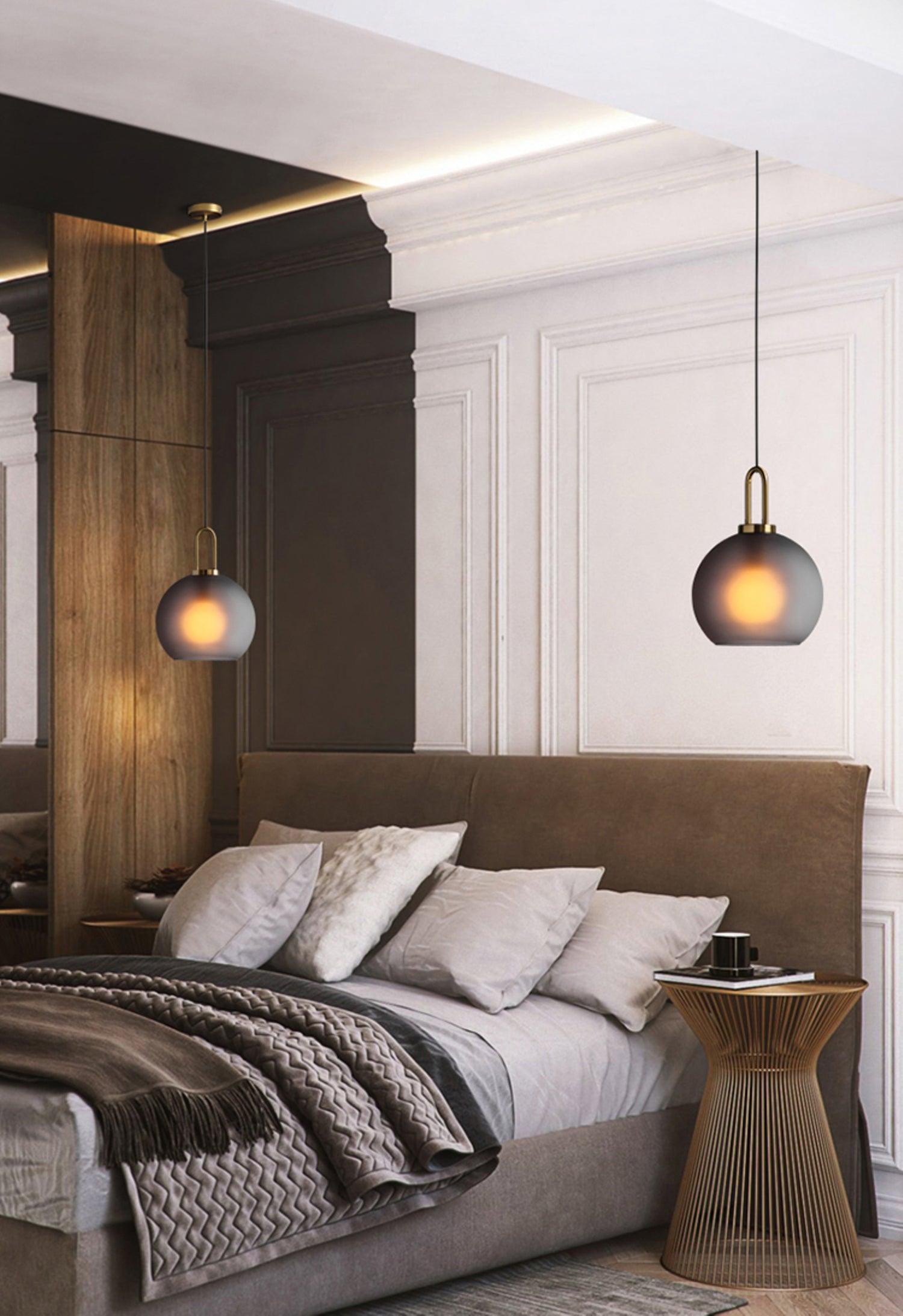 Sevelo Pendant Lamp Frosted Glass Swag Adjustable