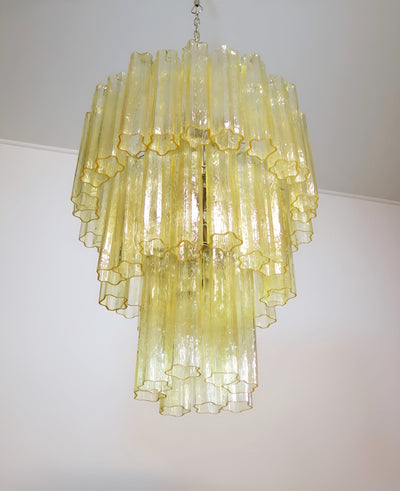 Eireraria Chandelier Yellow Glass Tube Tiered Warm
