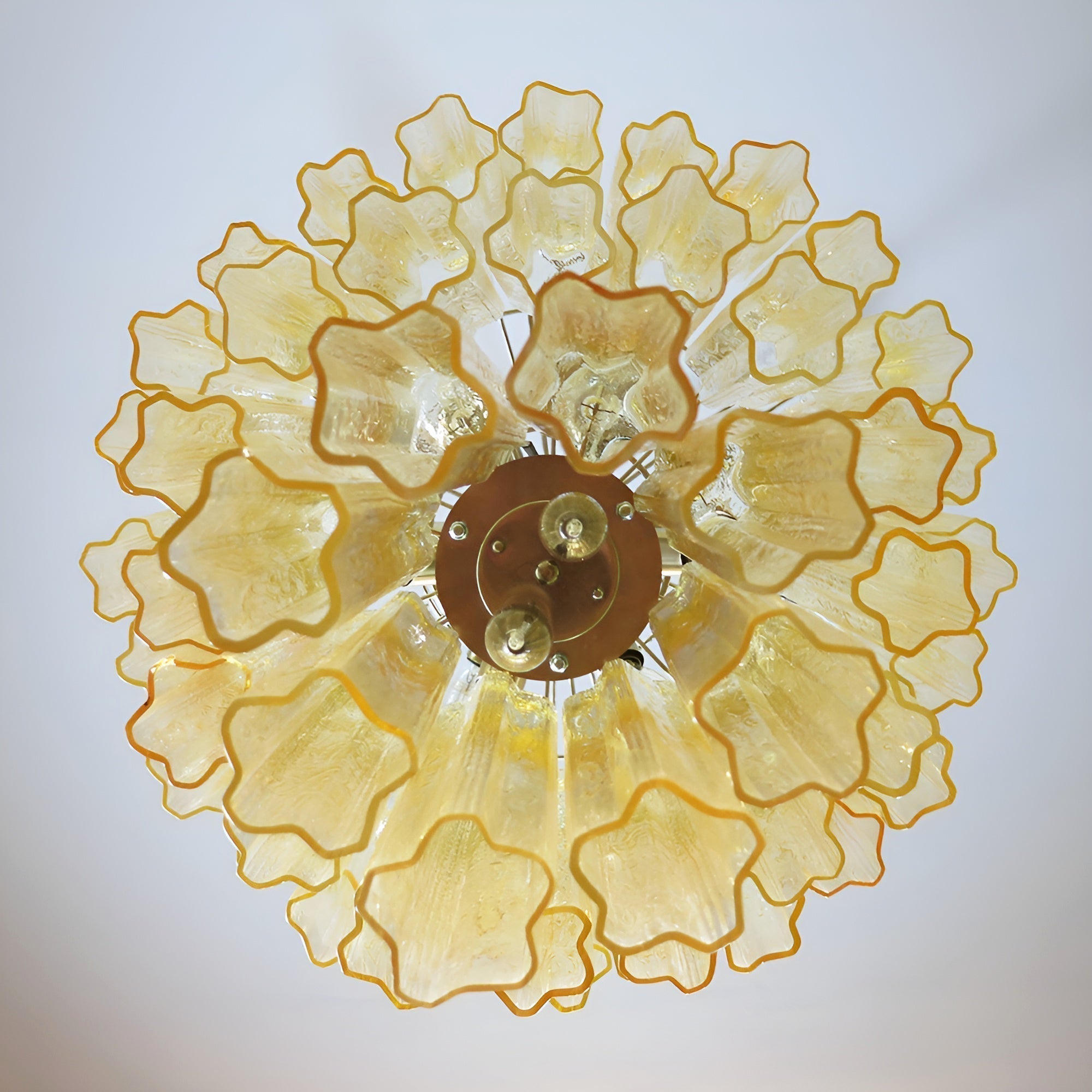 Eireraria Chandelier Yellow Glass Tube Tiered Warm